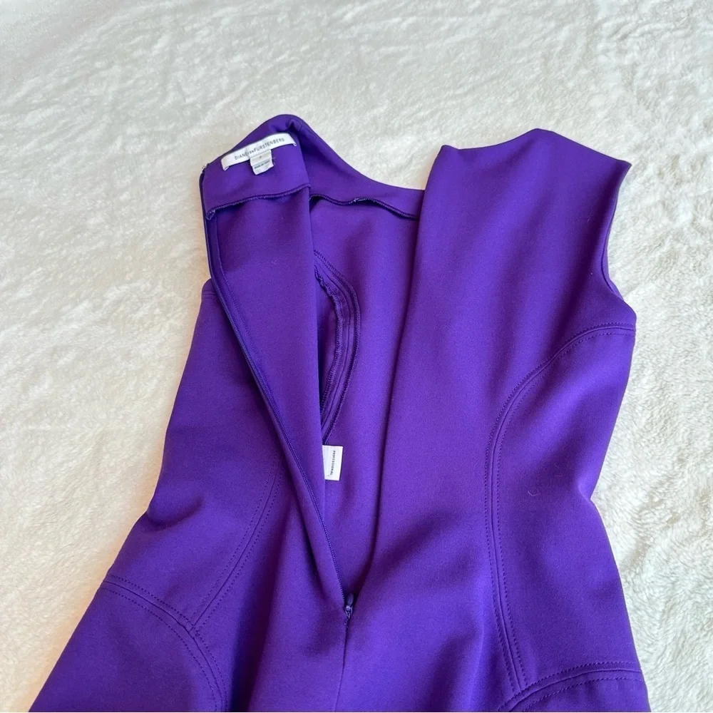 Diane Von Furstenberg DVF Jaelyn Purple Fit & Flare Sleeveless Mini Dress XS (2) - Picture 8 of 12
